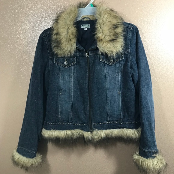 womens fur jean jacket